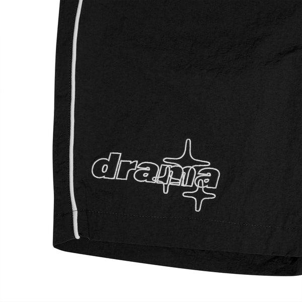 LINE-STAR BLACK NYLON SHORTS