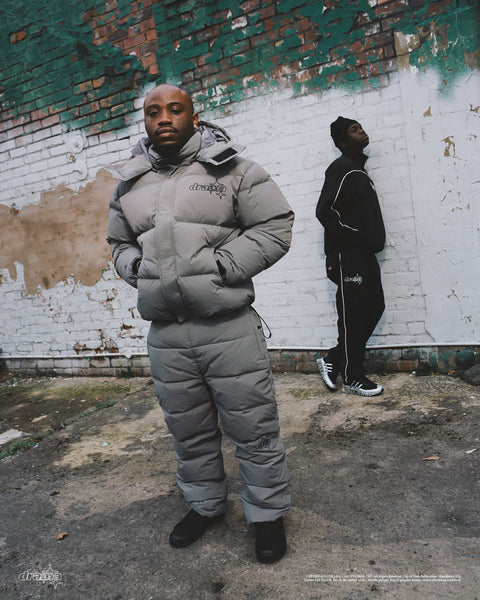 DARK GREY DUCK DOWN PUFFAH PANTS