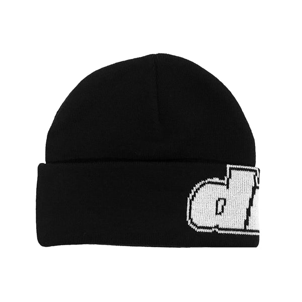 BLACK STAPLE CUFFED BEANIE