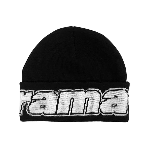 BLACK STAPLE CUFFED BEANIE