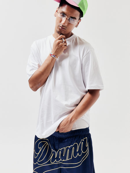 NAVY SCRIPT MESH 98 SHORTS