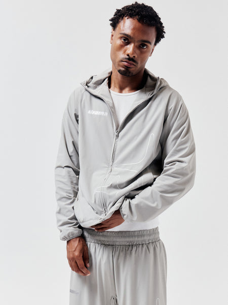 LIGHT GREY LIGHTWEIGHT NYLON JACKET