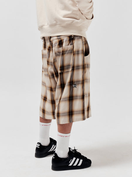 ALL STAR FLANNEL SHORTS (BROWN)