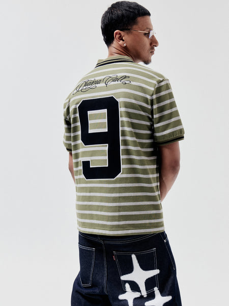 NO.9 STRIPE POLO (GREEN)
