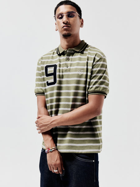NO.9 STRIPE POLO (GREEN)