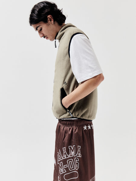 DARK BROWN ANIMAL MESH SHORTS