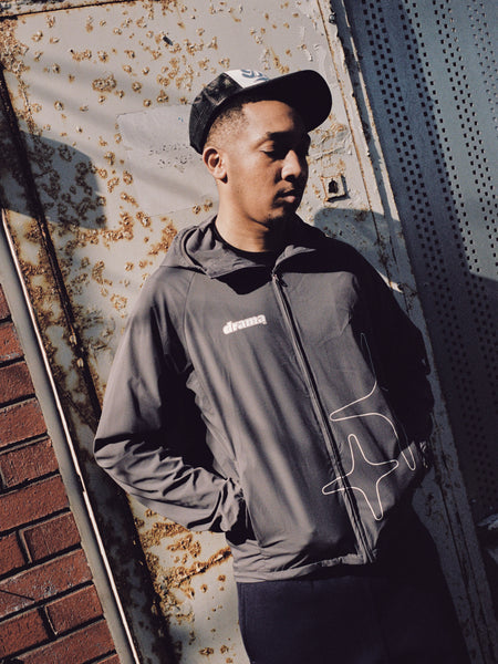 DARK GREY LIGHTWEIGHT NYLON JACKET