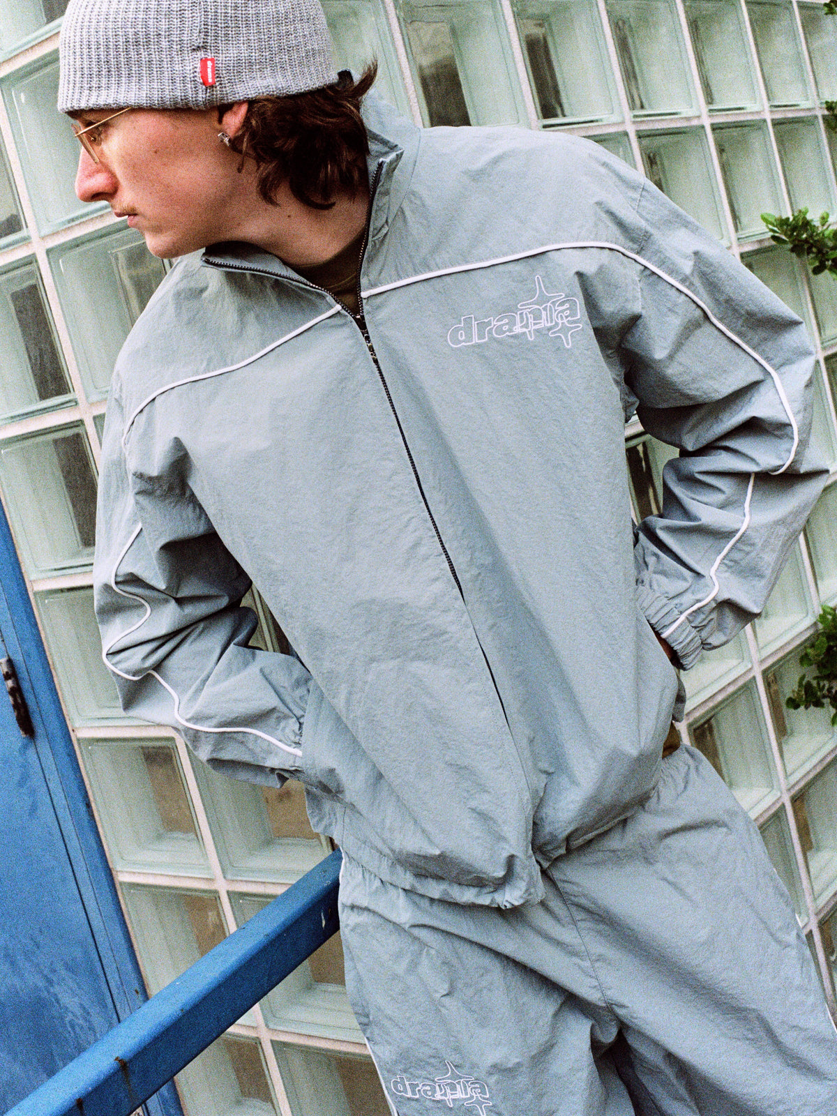 CLOUD BLUE LINE-STA TRACK TOP - New