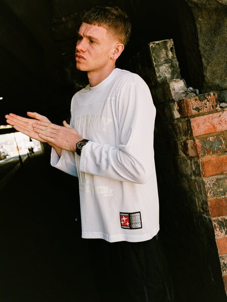 WHITE ON WHITE ATHLETIC LONGSLEEVE JERSEY