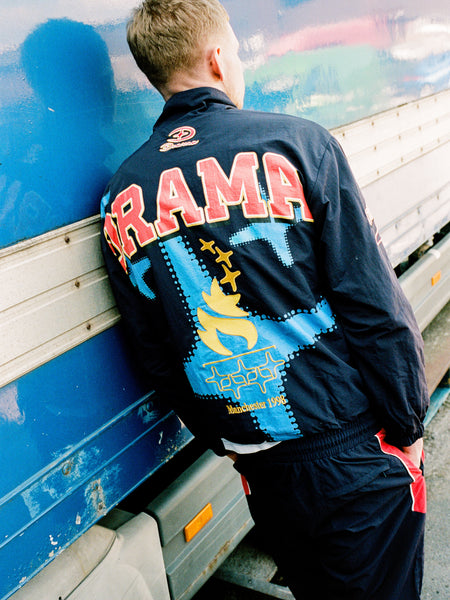 NAVY OLYMPIC NYLON TRACK TOP