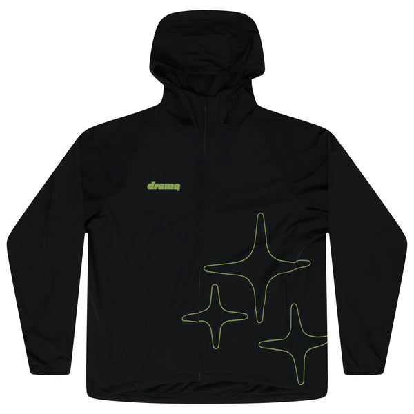 LIGHTWEIGHT NYLON JACKET (BLACK N GREEN)