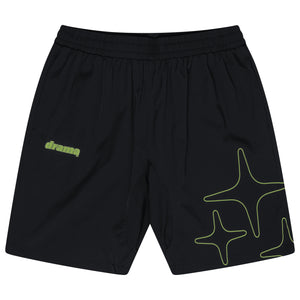 LIGHTWEIGHT NYLON SHORTS (BLACK N GREEN)