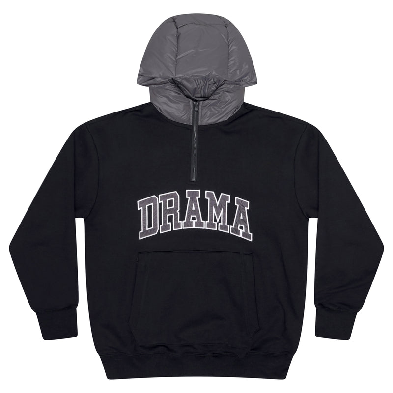 BLACK N GREY PUFFAH HOOD 1/4 ZIP