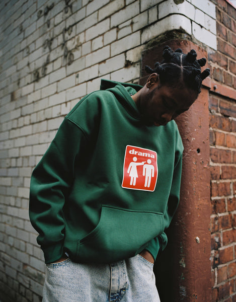 GIRL BOY HEAVY HOOD (FOREST GREEN)