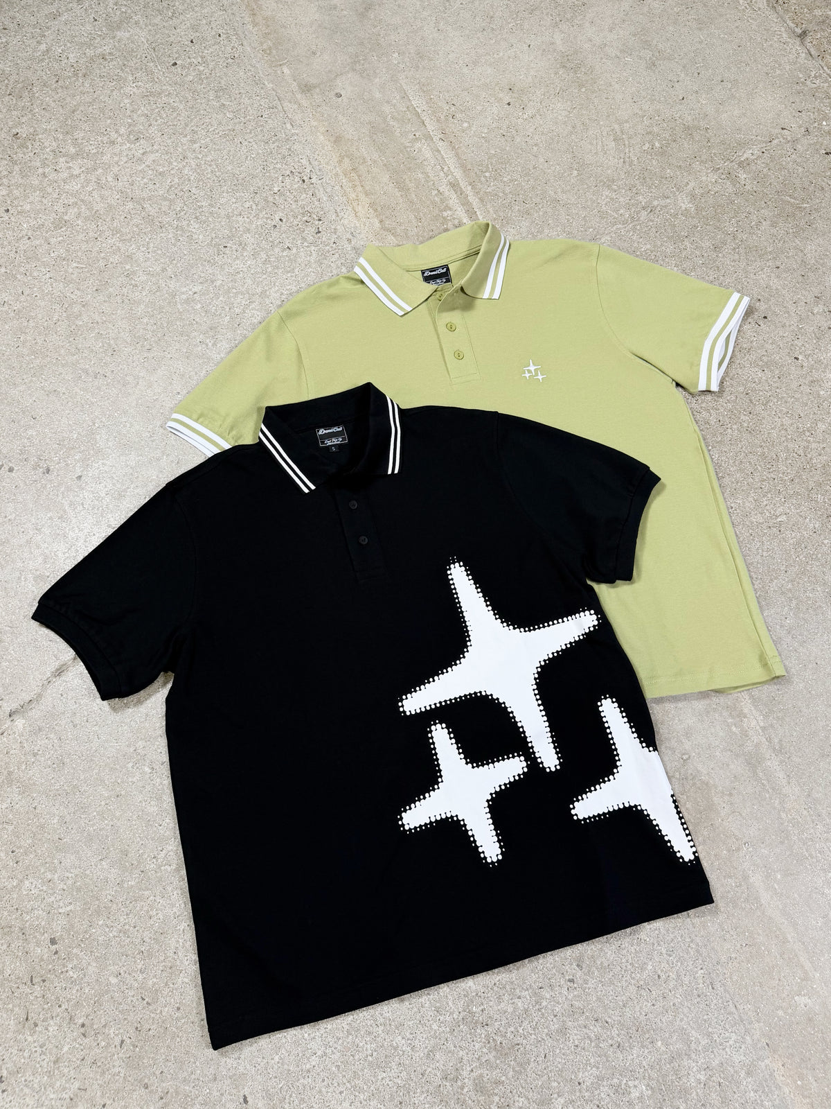 BLACK HALFTONE 3STA POLO - New