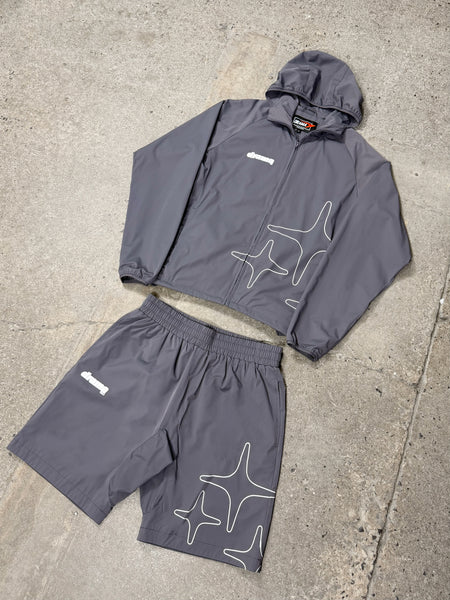 DARK GREY LIGHTWEIGHT NYLON SHORTS