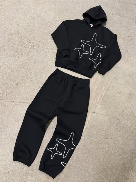 BLACK 3STA STITCH HOOD