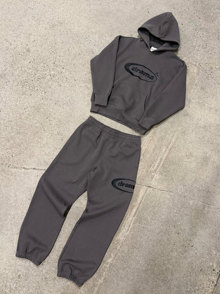 ASH GREY N BLACK OVAL HOOD