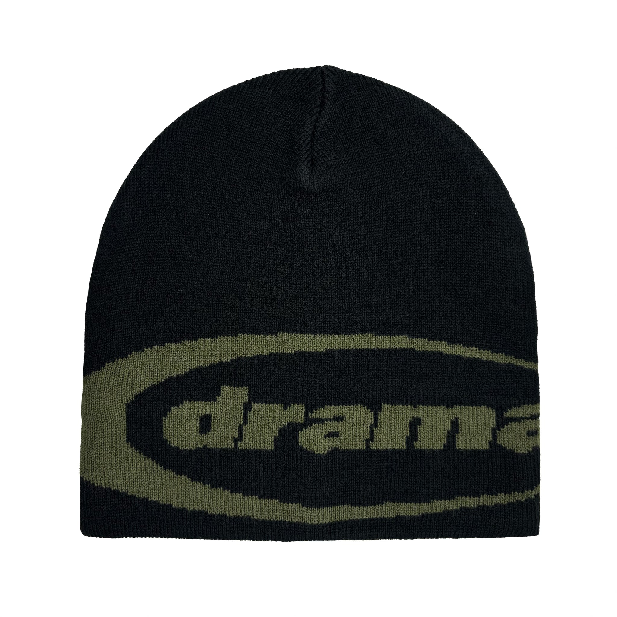 BLACK N ARMY GREEN OVAL SKULLY