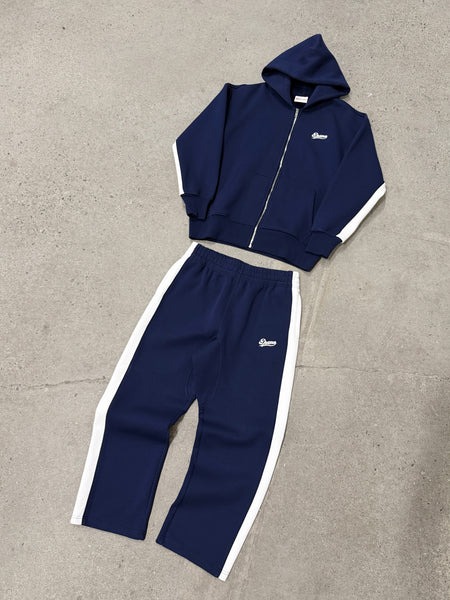 MOB NAVY SCRIPT ZIP UP HEAVY HOOD