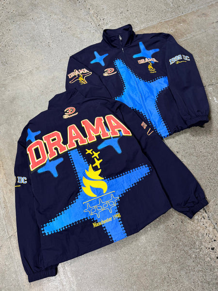 NAVY OLYMPIC NYLON TRACK TOP