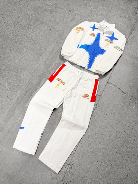WHITE OLYMPIC TRACK PANTS