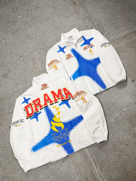 WHITE OLYMPIC NYLON TRACK TOP