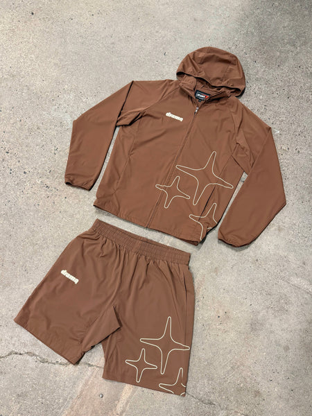 LIGHTWEIGHT NYLON SHORTS (ESPRESSO BROWN)