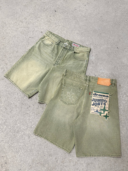 JUMBO JORTS (GREEN WASH)