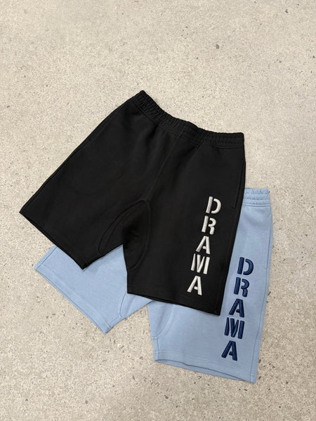 BLU STENCIL COTTON SHORTS
