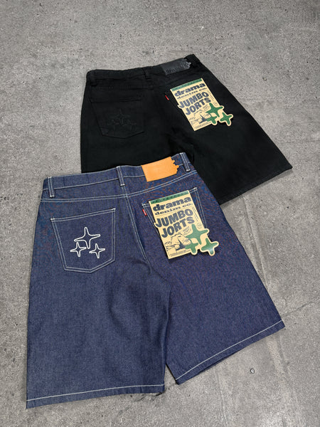 3STA STITCH JUMBO JORTS (BLACK)
