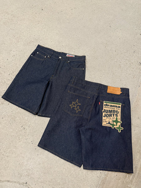 JUMBO JORTS (RAW INDIGO)
