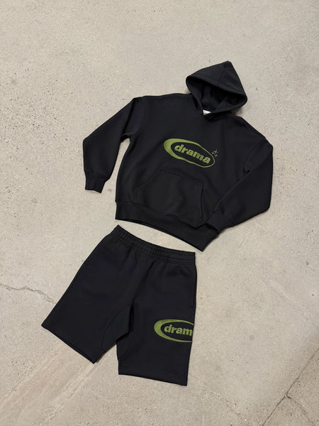 BLACK N ARMY GREEN OVAL SHORTS