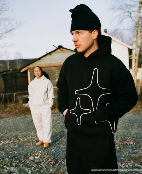 BLACK 3STA STITCH HOOD