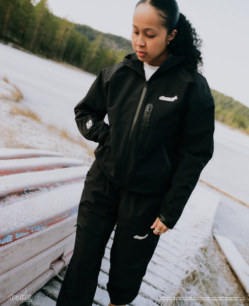 BLACK HEAVY SHELL RAIN JACKET