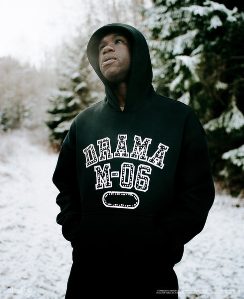 BLACK COLLEGE STUD HOOD