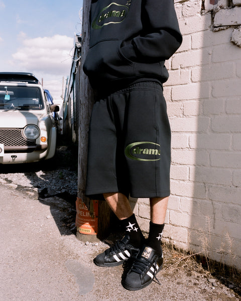 BLACK N ARMY GREEN OVAL SHORTS