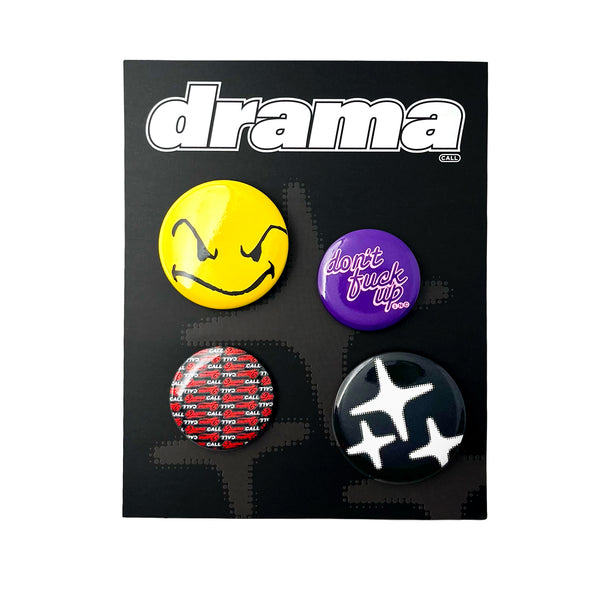 DRAMA PIN BADGES (PACK OF 4)
