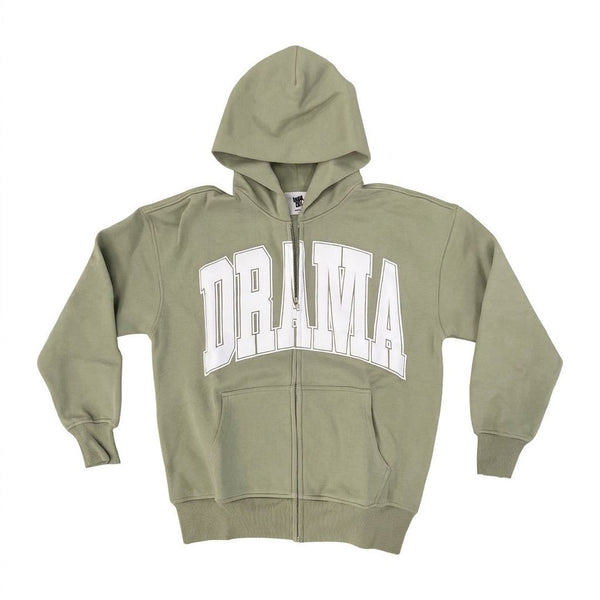 OLIVE GREEN COLLEGE HEAVY ZIP UP