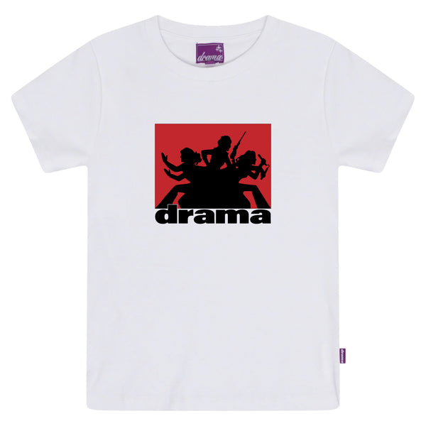 DRAMA ANGELS WOMENS BABY TEE (WHITE)