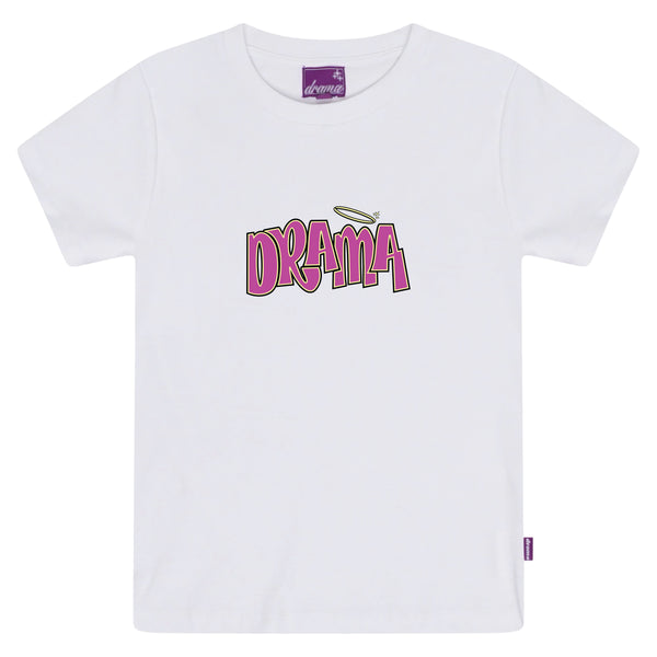 DRAMA DOLL WOMENS BABY TEE (WHITE)
