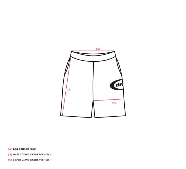 Drama Call mens shorts size chart