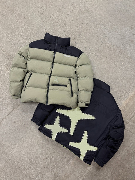 ARMY GREEN HALFTONE REVERSIBLE PUFFAH