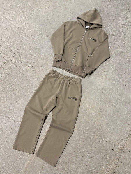 ASH BROWN LINE-STA ZIP UP HEAVY HOOD