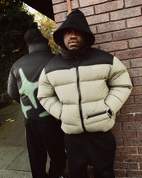 ARMY GREEN HALFTONE REVERSIBLE PUFFAH