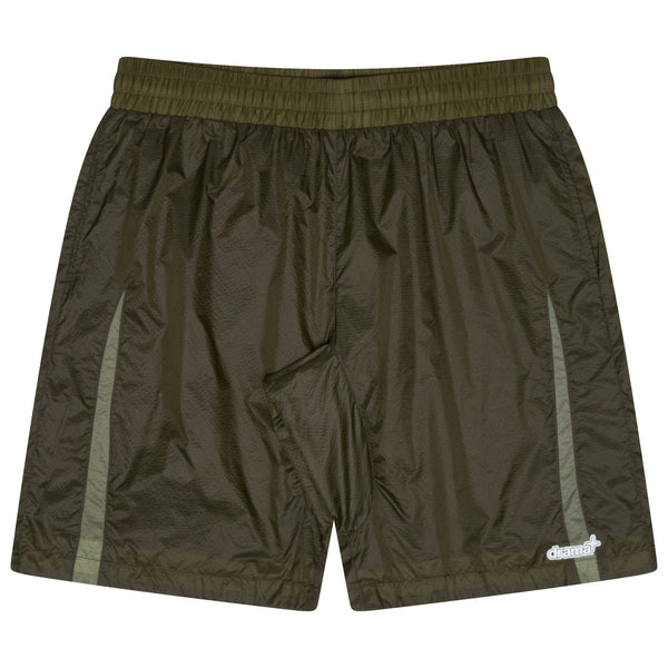 Men's army green Drama Call ripstop lightweight shorts front view