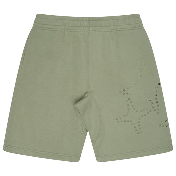 Men's army green Drama Call 3STA hole shorts front view
