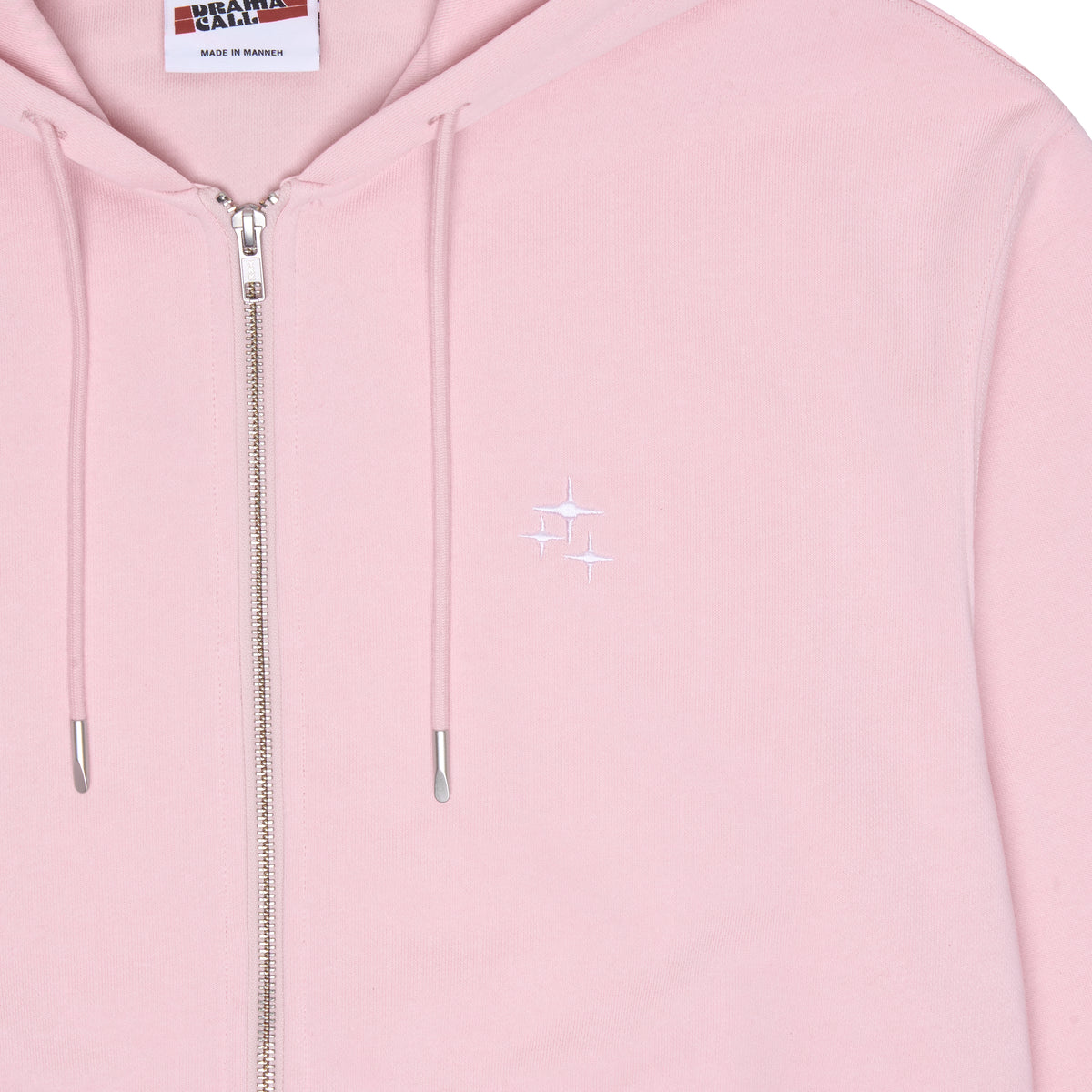 Men's baby pink Drama Call STA zip-up hoodie, detail view 