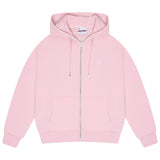 Men's baby pink Drama Call STA zip-up hoodie, front view