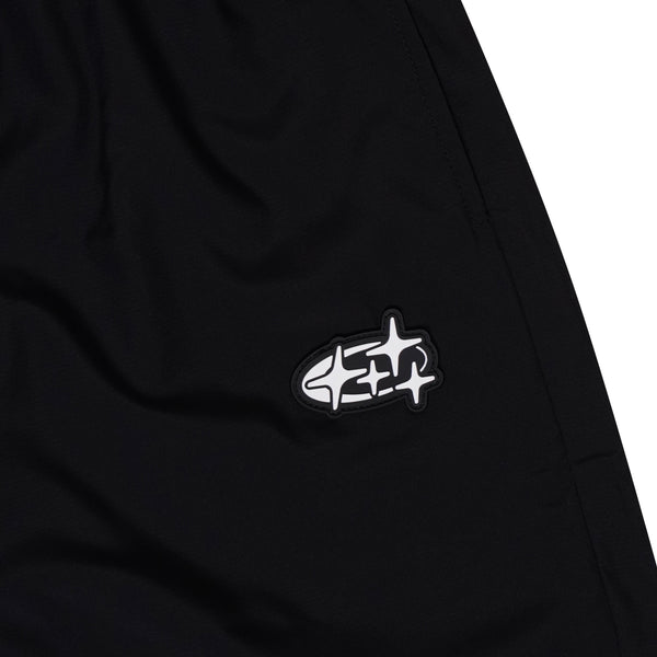 Men's black Drama Call 4sta running shorts detail view